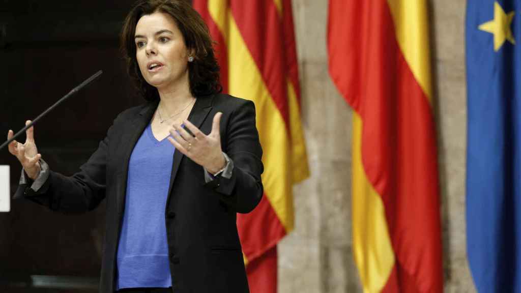 La vicepresidenta del Gobierno y ministra para las Administraciones Territoriales, Soraya Saénz de Santamaría en Valencia.