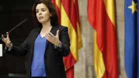 La vicepresidenta del Gobierno y ministra para las Administraciones Territoriales, Soraya Saénz de Santamaría en Valencia.
