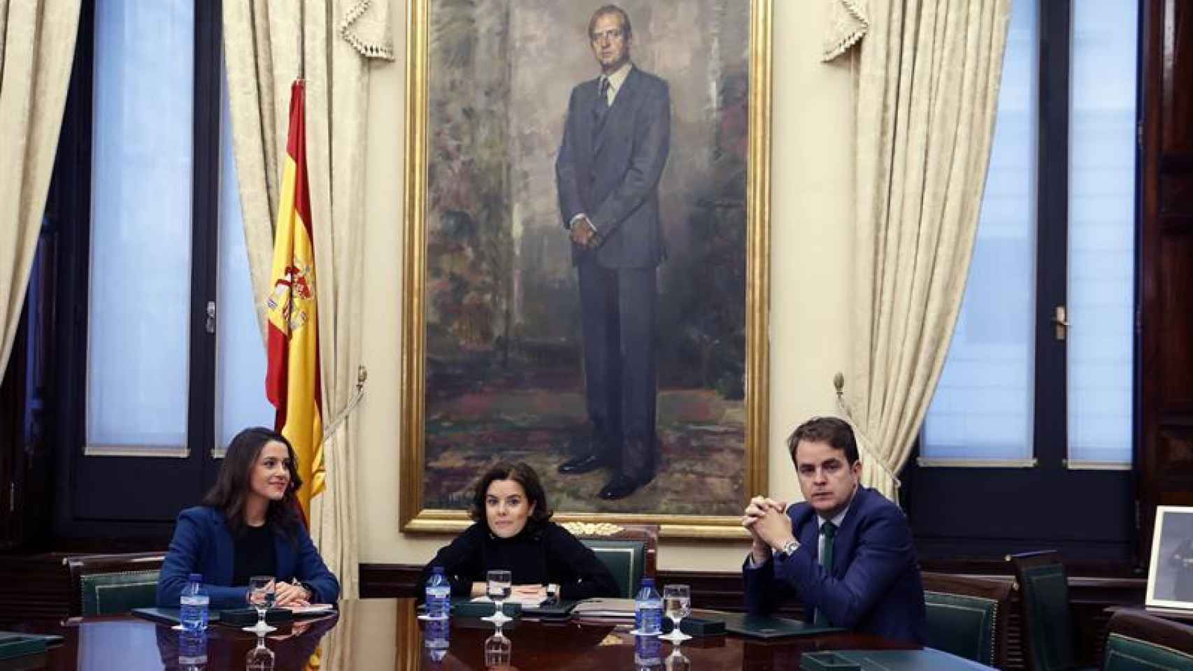 Arrimadas, Sáenz de Santamaría y Bermúdez de Castro en el Congreso.