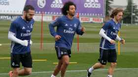 Modric, Marcelo y Carvajal se entrenan al margen