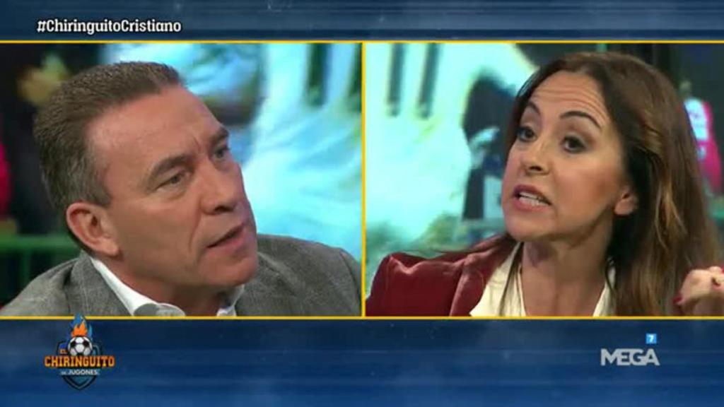 Carme Barceló y Paco Buyo en El Chiringuito. Foto: Twitter (@elchiringuitotv)