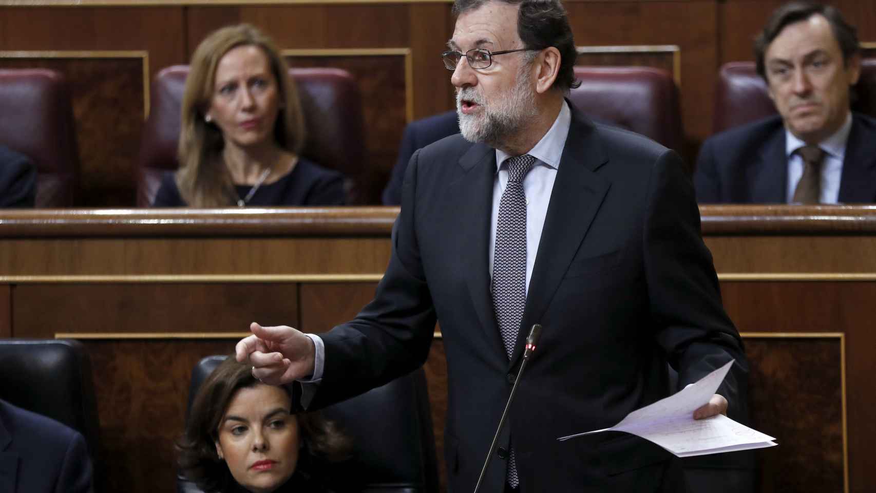 Mariano Rajoy, durante una de sus intervenciones en la sesión del control.
