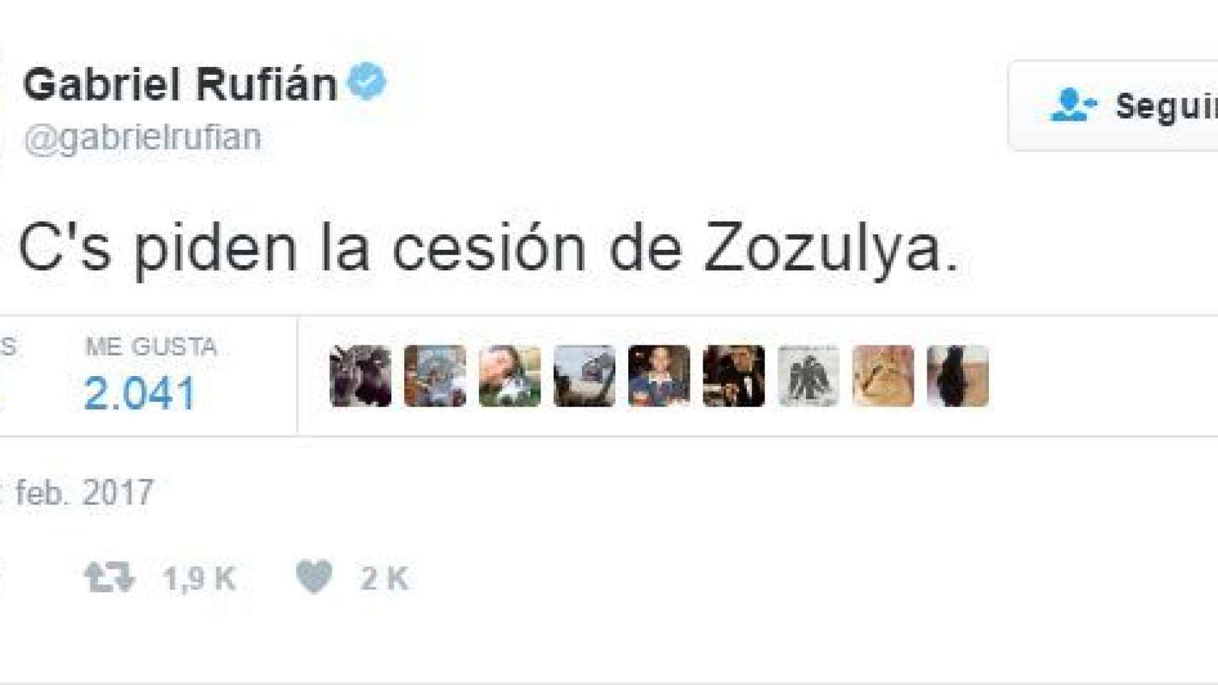 Rufián también opina sobre el 'nazi' Zozulya: PP y Ciudadanos piden su cesión