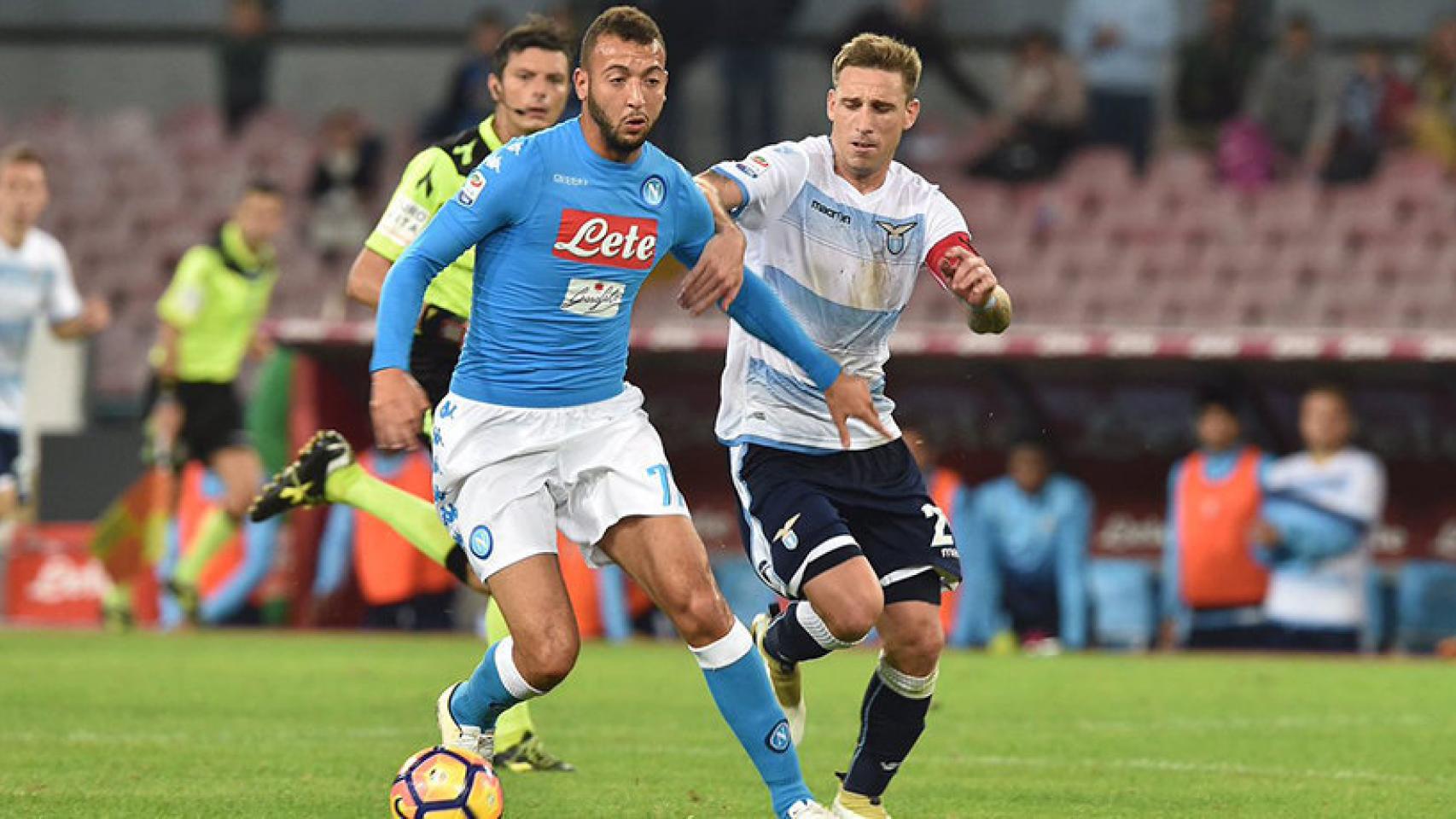 Omar El Kaddouri, en un partido con el Nápoles. Foto: Twitter (@sscnapoli)