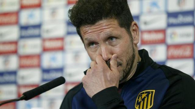 Simeone, durante la rueda de prensa.