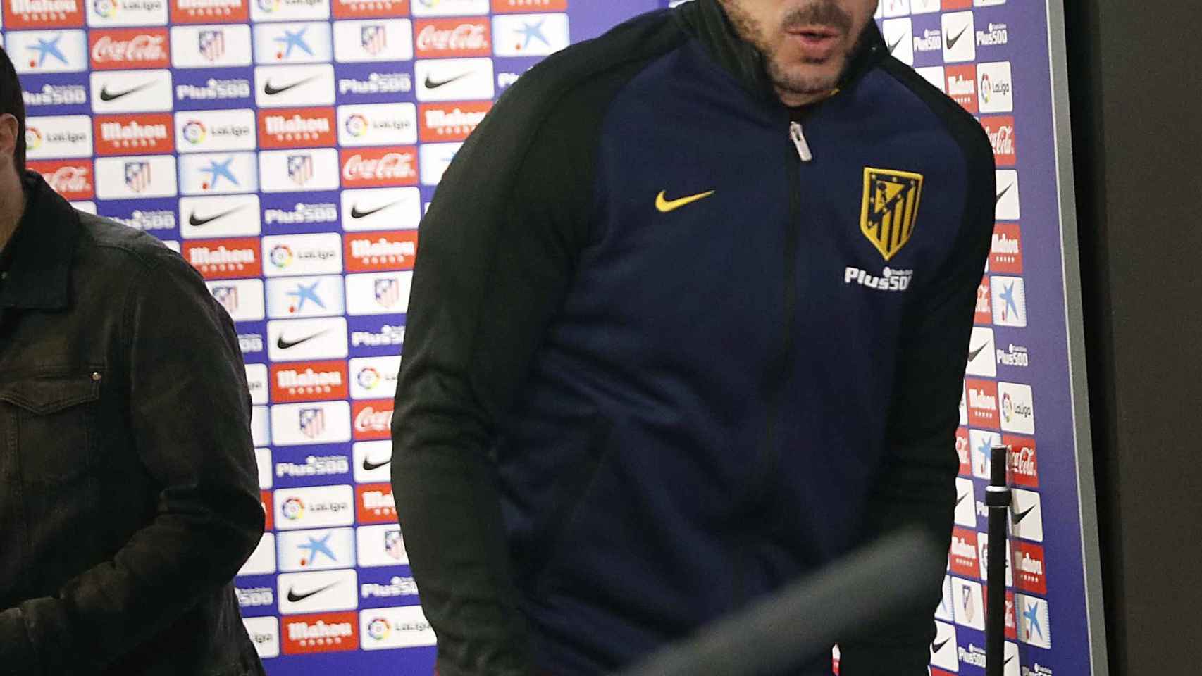 Simeone, durante la rueda de prensa previa al enfrentamiento contra el Leganés.