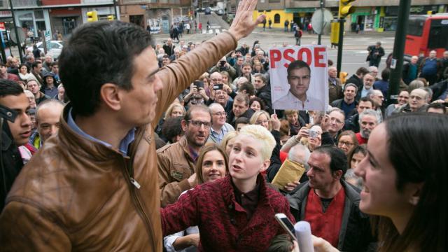 Pedro Sánchez, este sábado en Zaragoza.