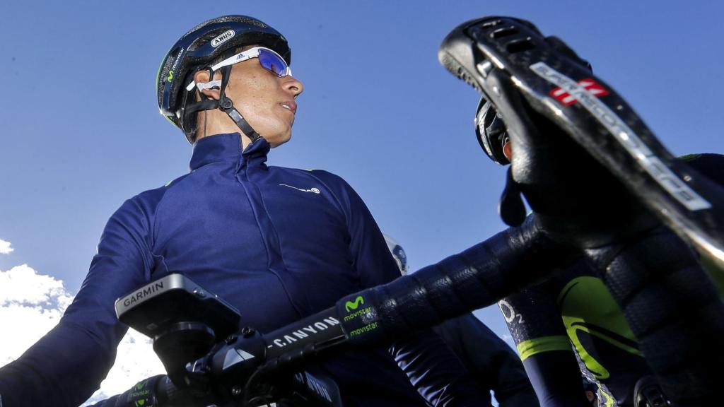 Nairo justo antes de tomar la salida este domingo.