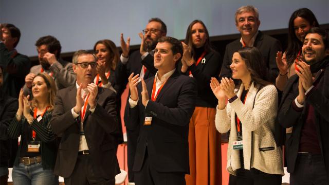 Albert Rivera, Villegas y Arrimadas en la Asamblea General de Ciudadanos.