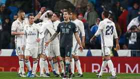 El Real Madrid celebrando un gol contra la Real Sociedad