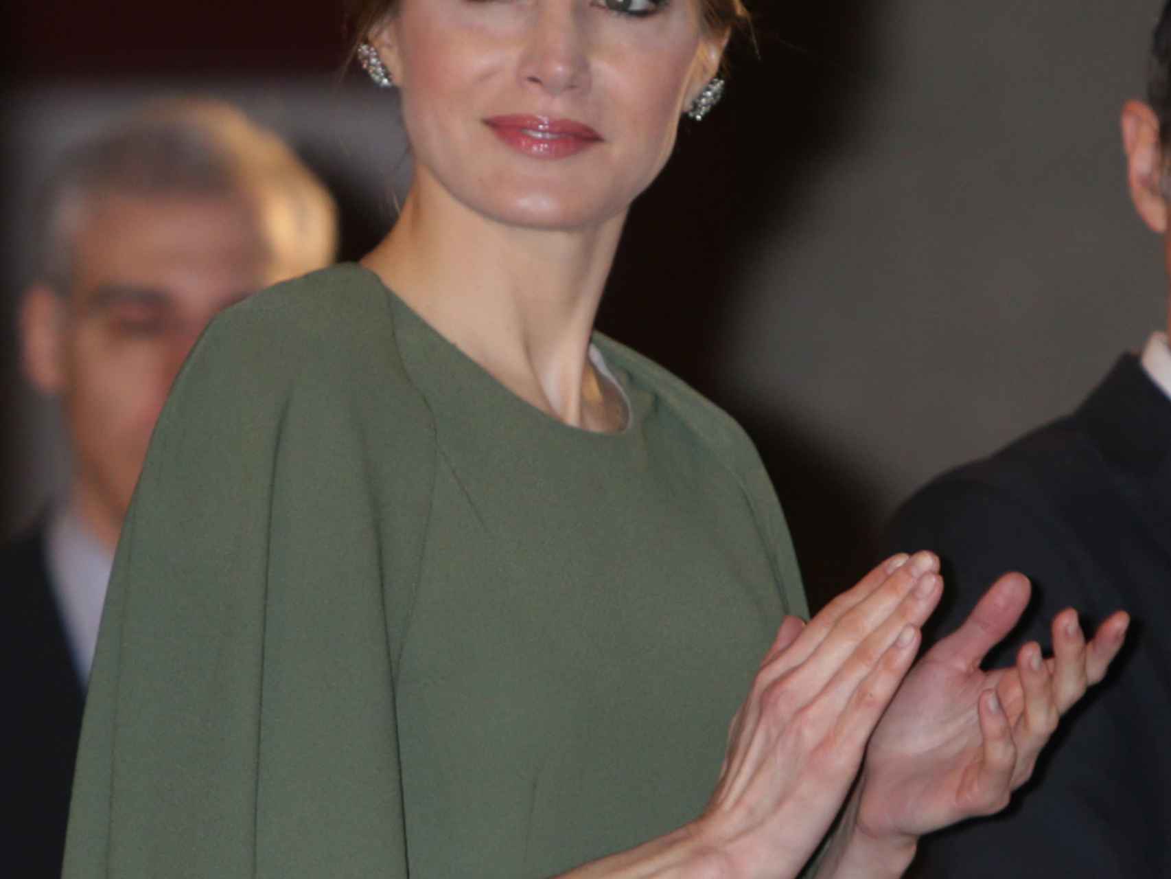 La reina Letizia, este lunes por la mañana en Alcalá de Henares (Madrid).