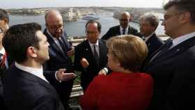 Los líderes europeos, durante la reciente cumbre de Malta