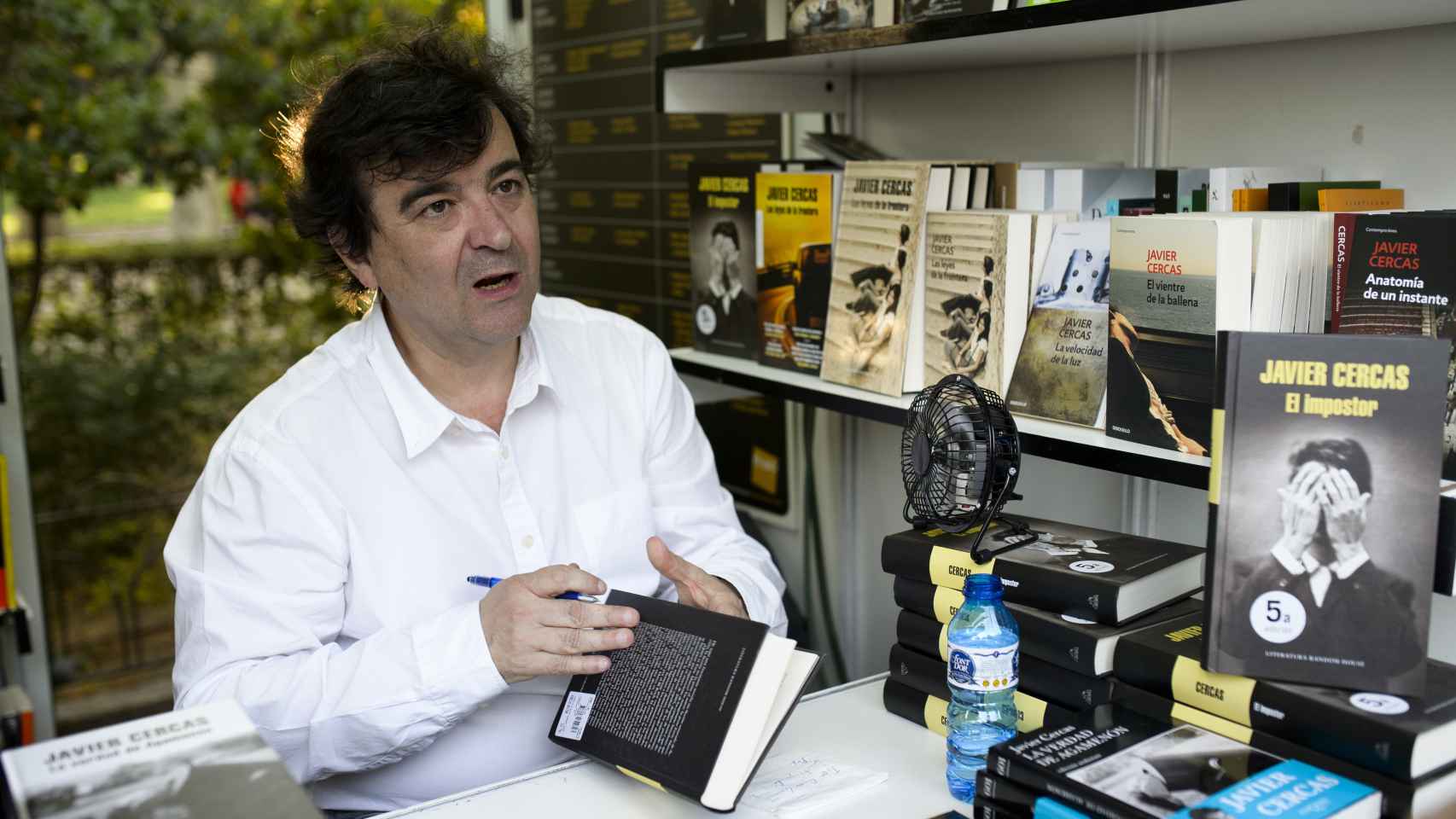Javier Cercas en la presentación de uno de sus libros.