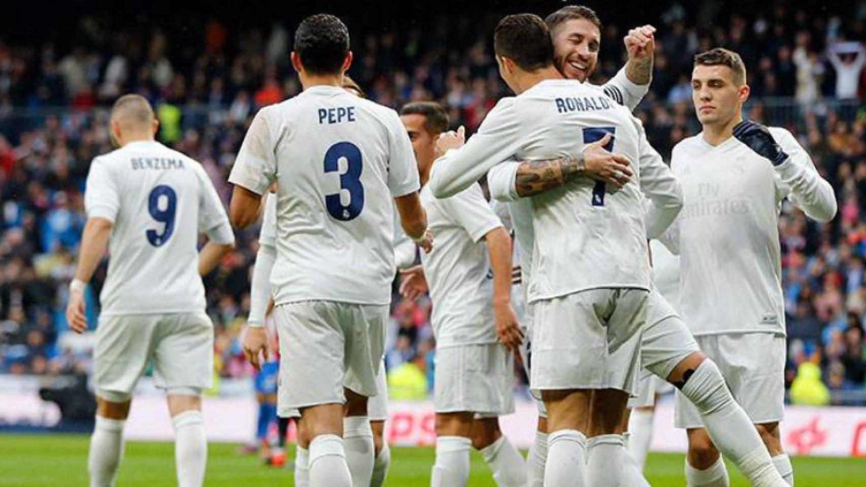 Cristiano y Ramos celebrando un gol