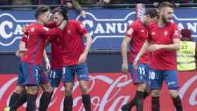 Osasuna celebra un gol en El Sadar. Foto Osasuna.es