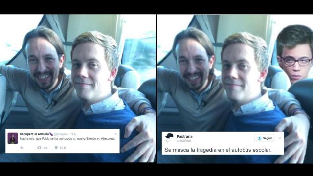 Pablo Iglesias con Owen Jones... y algún añadido.