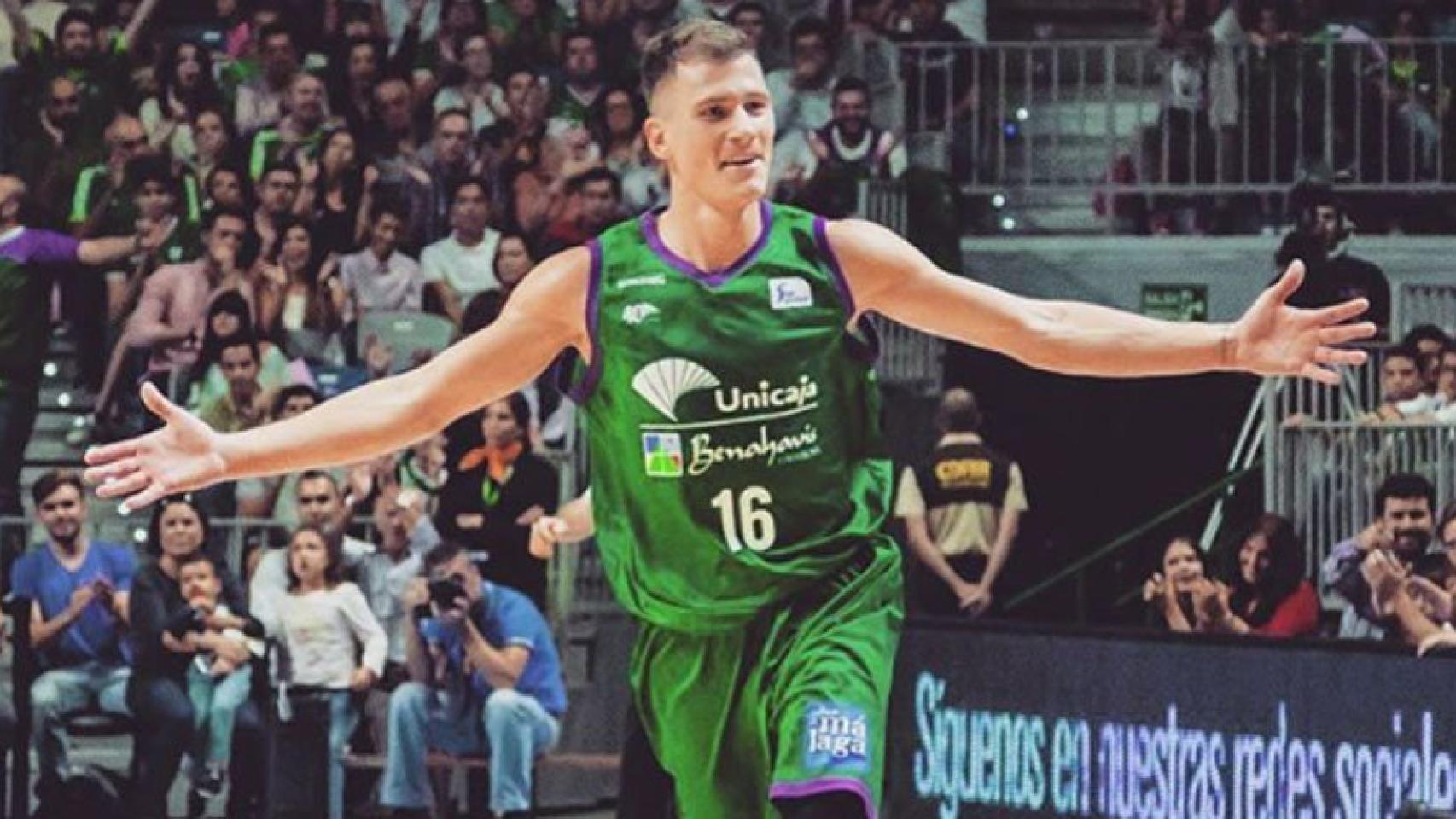 Nedovic durante un partido con Unicaja. Foto: Instagram (@neda1624)