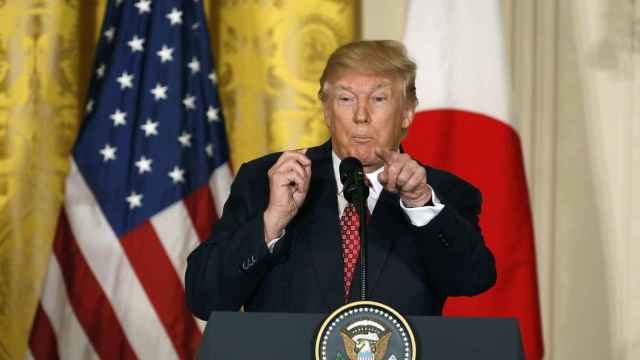 Trump, durante la rueda de prensa con el primer ministro nipón