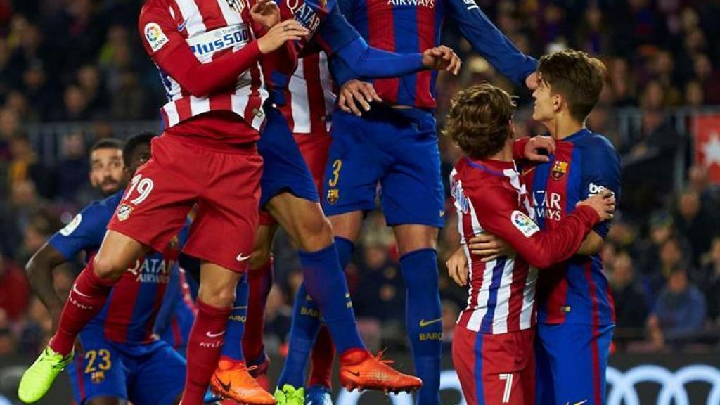 Lucas Hernández, durante el partido de Copa del Rey frente al Barcelona.