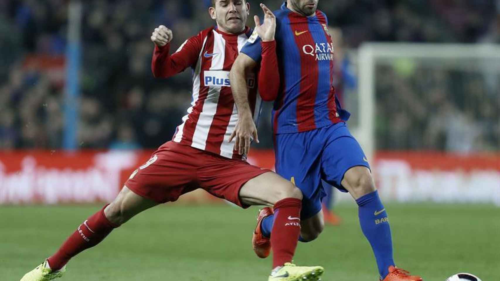 Lucas Hernández, en el partido contra el Barcelona de Copa del Rey.