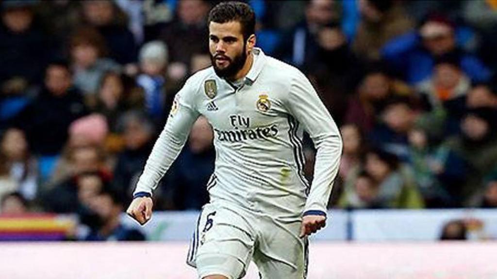 Nacho en un partido con el Real Madrid