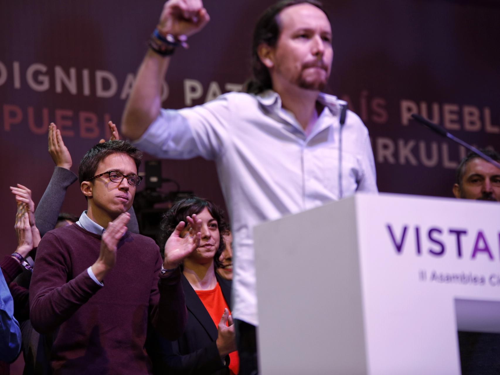 Iglesias y Errejón este sábado en Vistalegre.