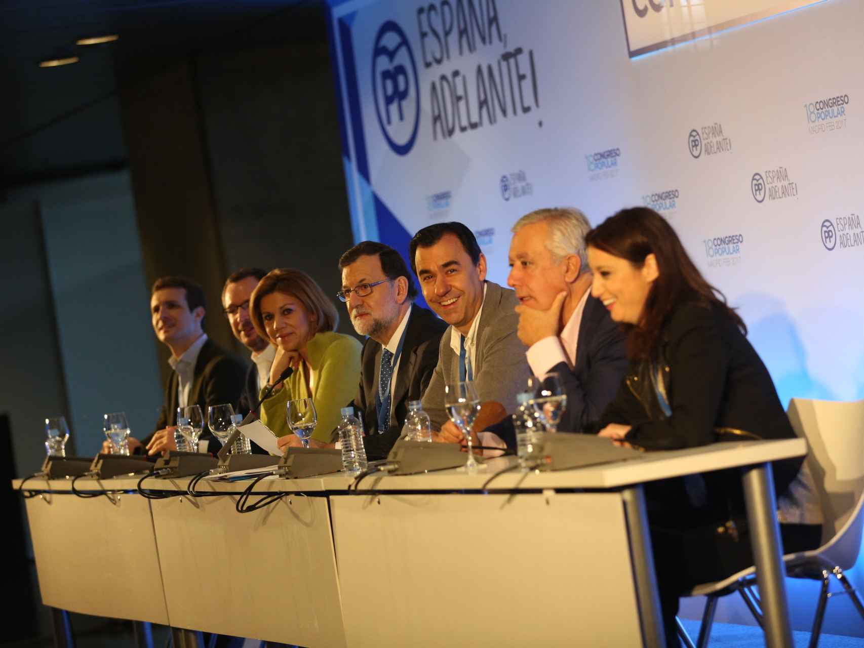 El comité Ejecutivo del PP durante el congreso de la Caja Mágica.