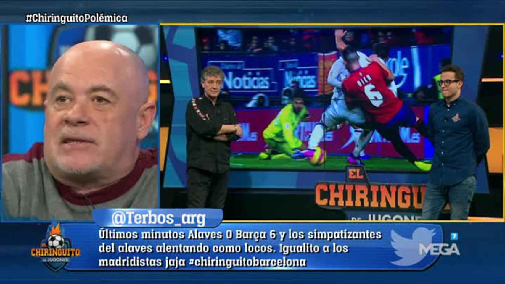 Alfredo Duro en El Chiringuito. Foto: Twitter (@elchiringuitotv)