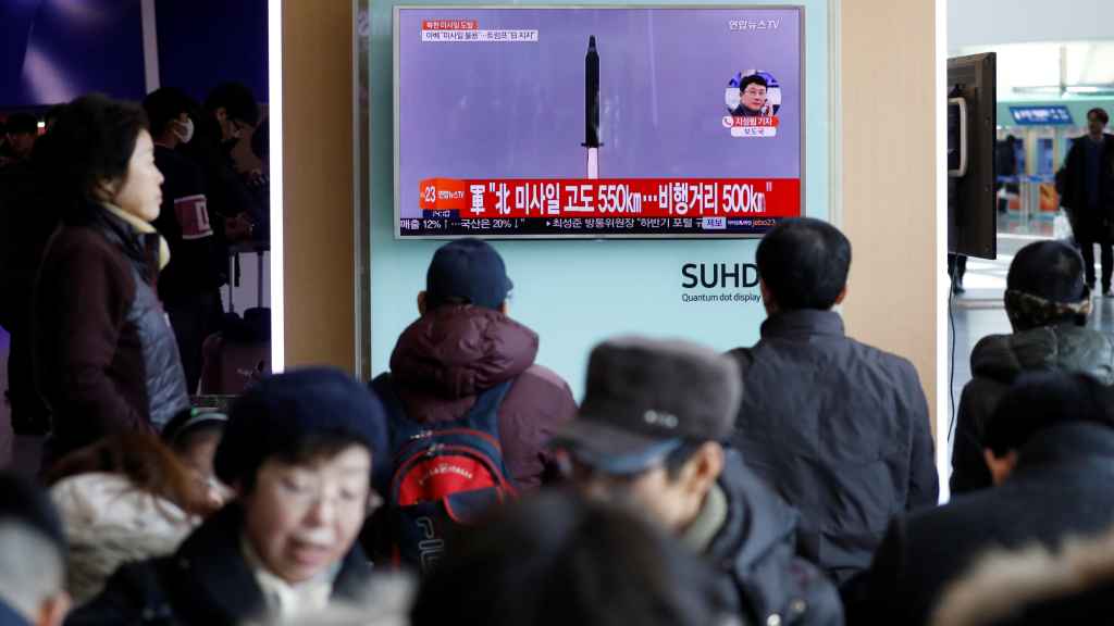 La noticia del misil norcoreano, en una cadena local de Corea del Sur.