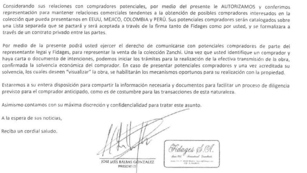 Contrato entre Balbás y Gómez Iglesias.