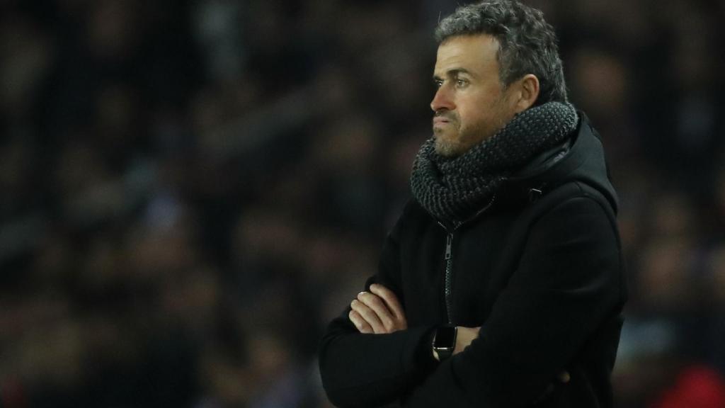 Luis Enrique en un momento del partido ante del PSG.