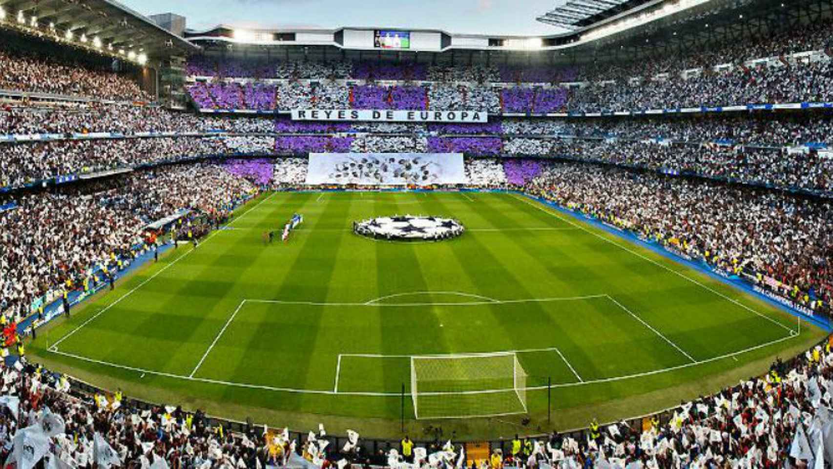 El Santiago Bernabéu vestido de gala para la Champions League