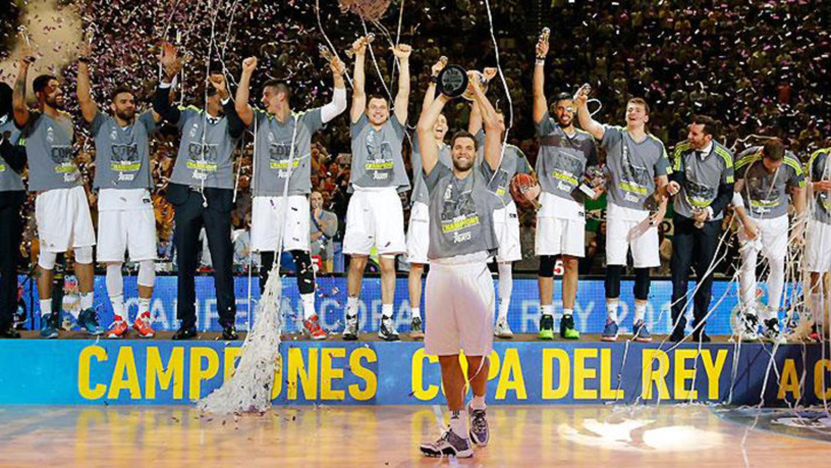 El Real Madrid Baloncesto celebra la Copa del Rey de A Coruña