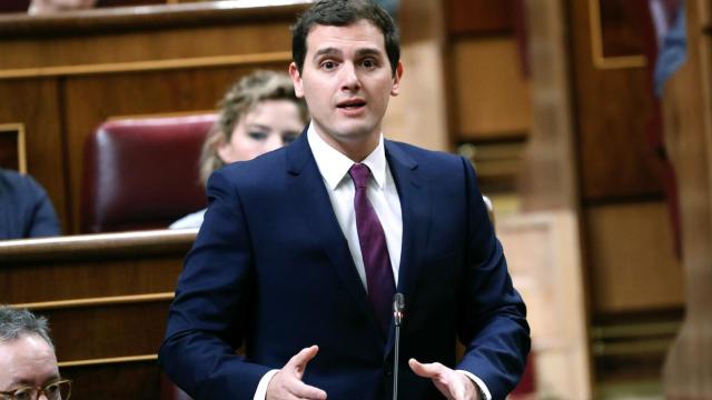 El presidente de Cs, Albert Rivera, en el Parlamento.