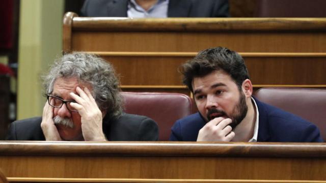 El portavoz de ERC, Joan Tardà, y su adjunto, Gabriel Rufián, en una imagen de archivo.