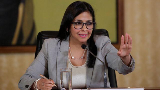 Delcy Rodríguez, en una foto de archivo mientras era canciller.