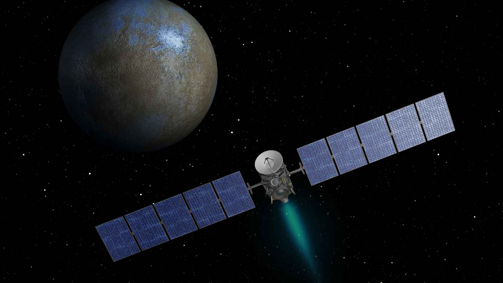 La sonda Dawn llegando a Ceres.