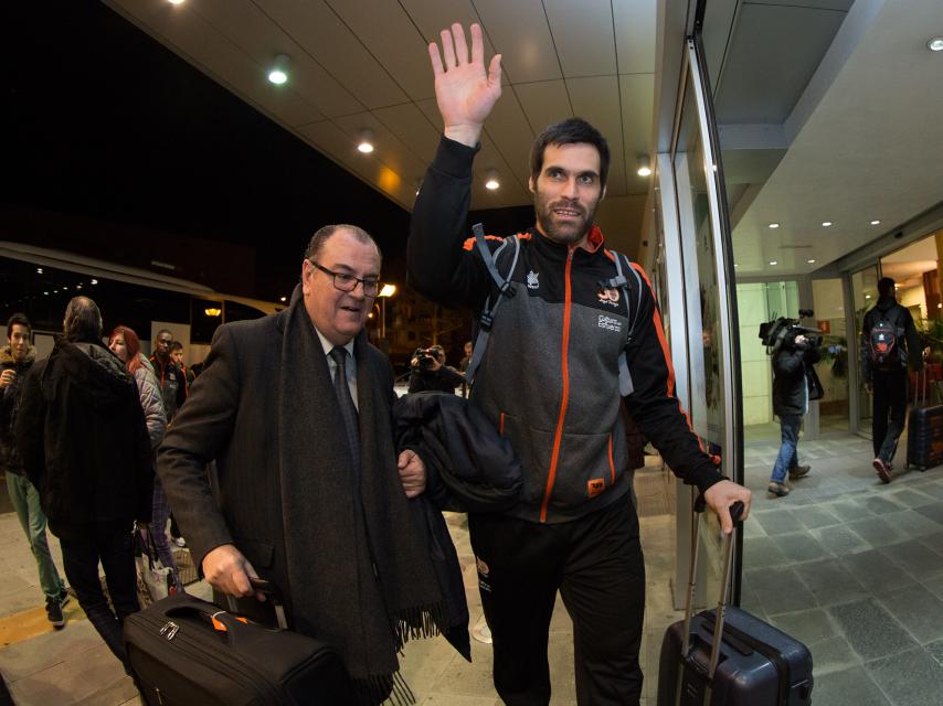 San Emeterio a su llegada a Vitoria este miércoles.