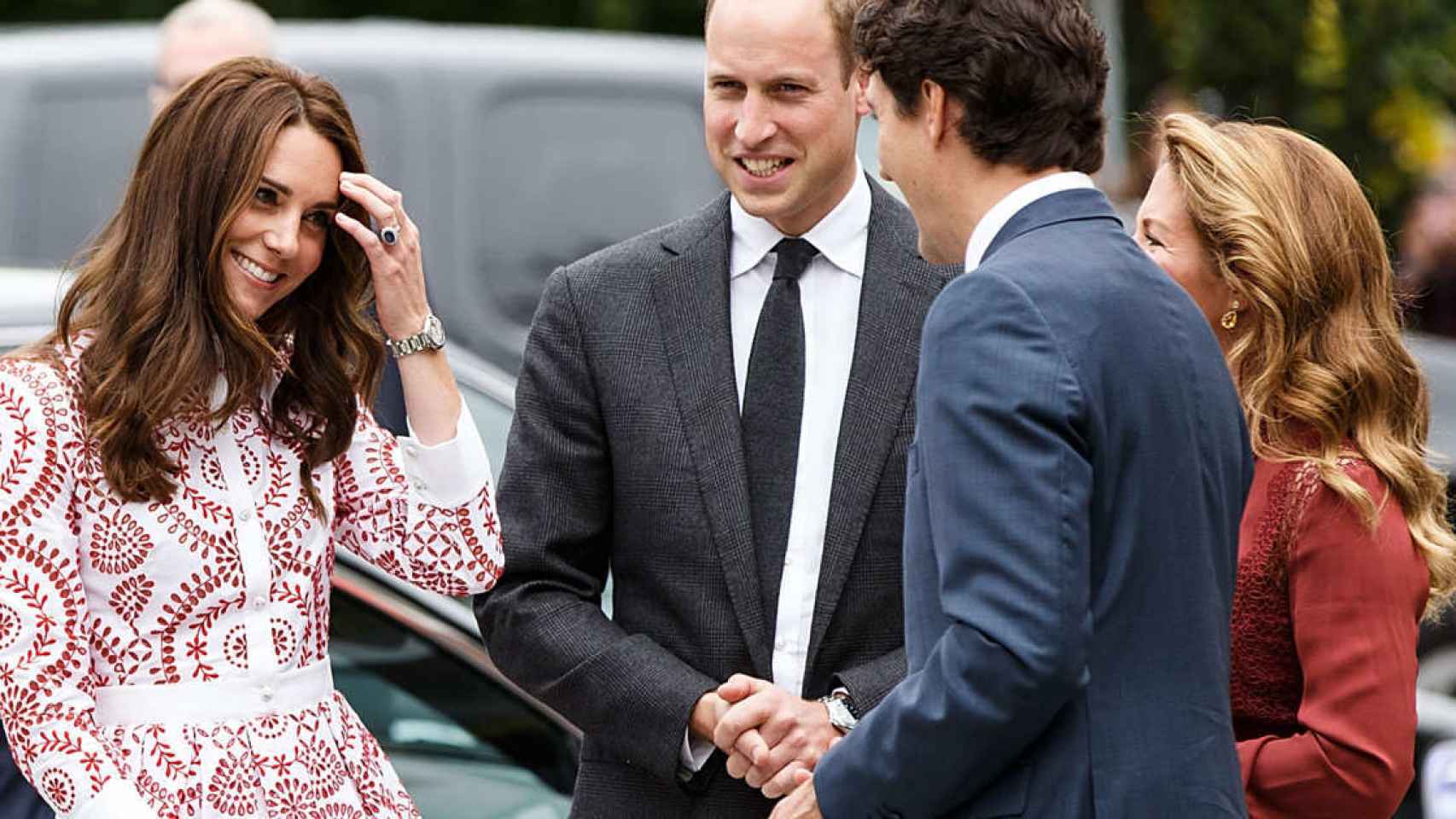 Kate Middelton cuando conoció al primer ministro canadiense.