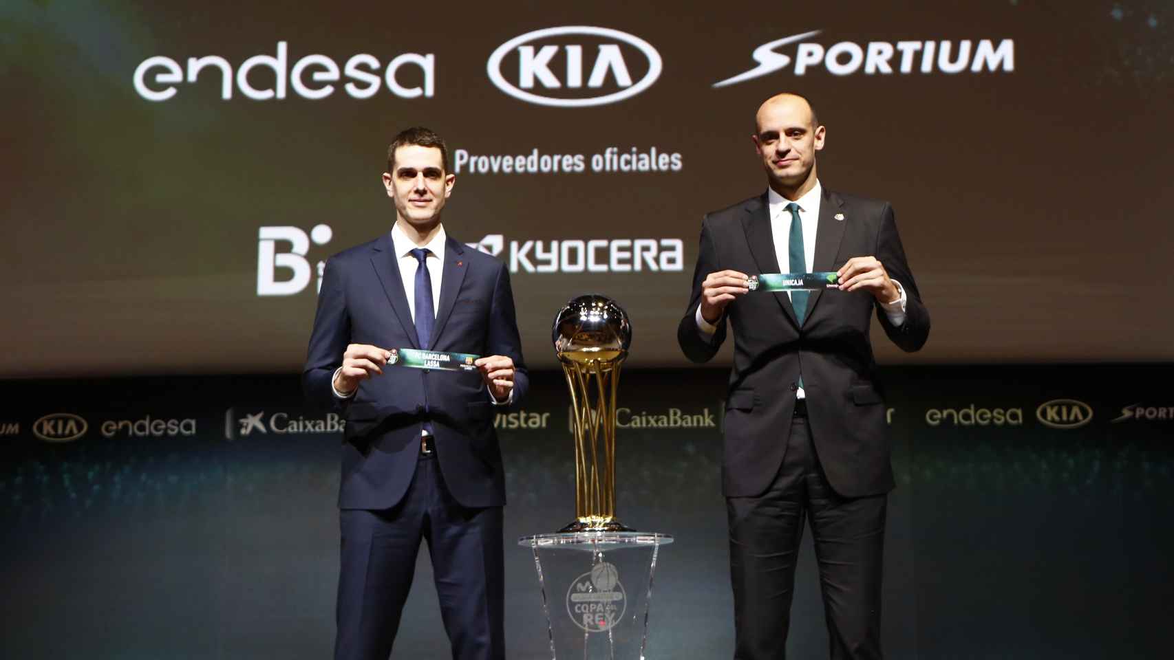 Rodrigo de la Fuente y Carlos Jiménez en el sorteo de la Copa del Rey.