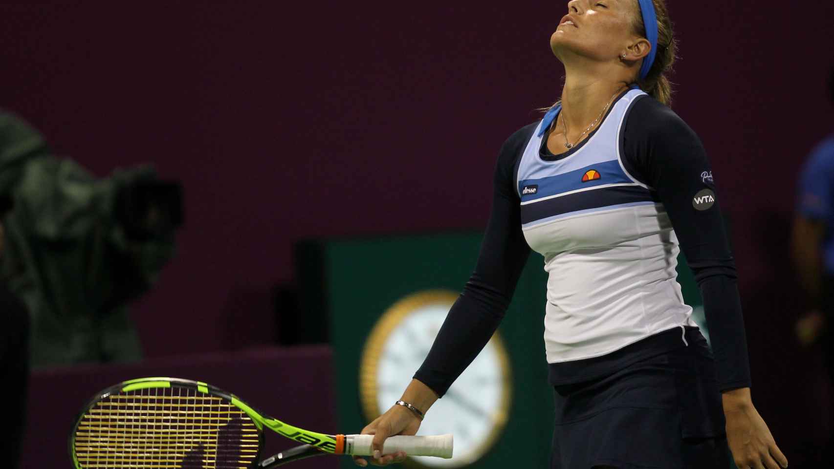 Mónica Puig durante su partido contra Caroline Wozniacki de semifinales.