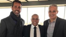 Roberto Carlos, Tite y Edu Gaspar. Foto: Instagram (@oficialrc3)