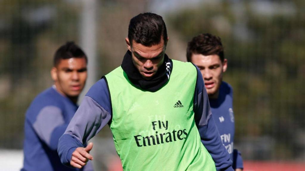 Pepe en la sesión de entrenamienti