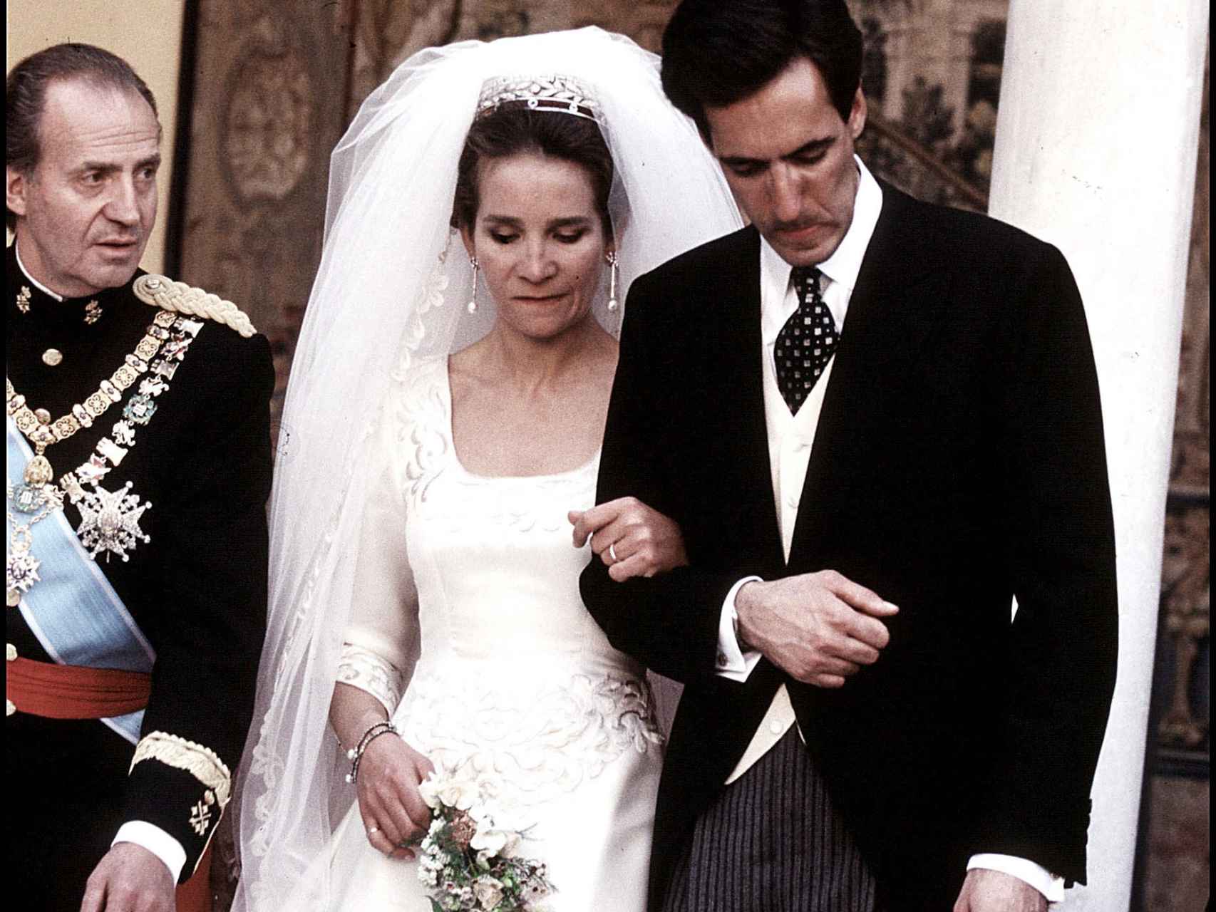 Jaime de Marichalar y Elena de Borbón el día de su boda en marzo de 1995.