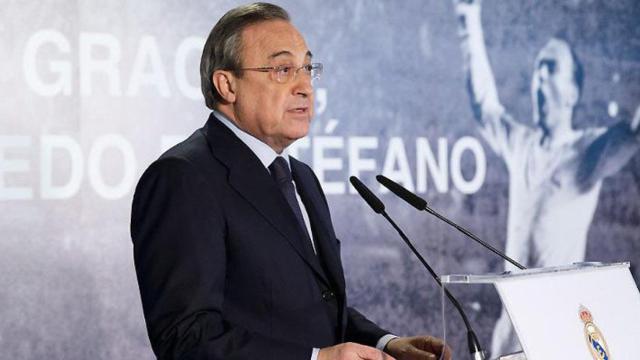 Florentino Pérez en un acto en el Bernabéu