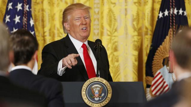 Trump en su última rueda de prensa.