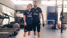 Modric y Benzema en el gimnasio