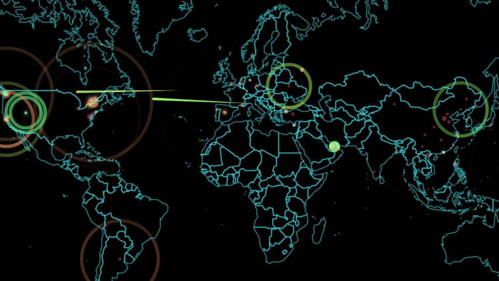 Mapa de hackeos en el mundo