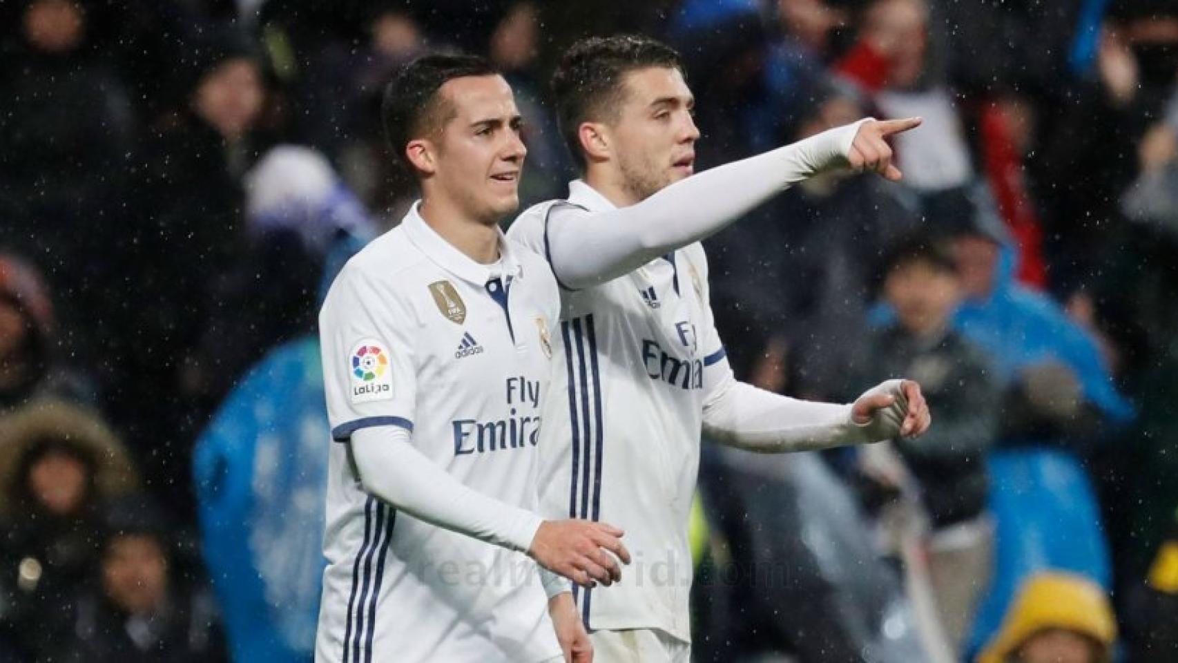 Kovacic celebra su gol junto a Lucas Vázquez.