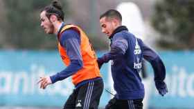 Bale con Lucas en el entrenamiento